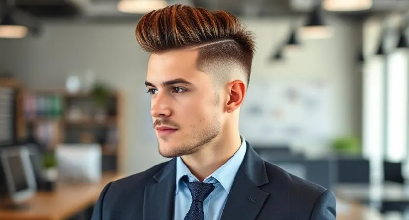 Faux Hawk Fade Professional Haircuts for Men