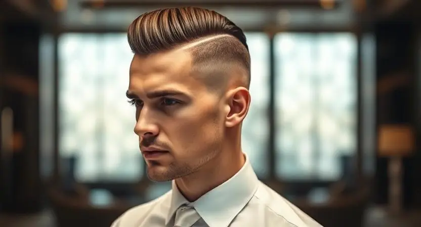 Hard Part Comb Over Professional Haircuts for Men