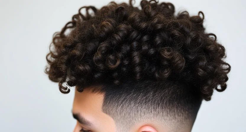 Low Taper Fade with Curly Hair