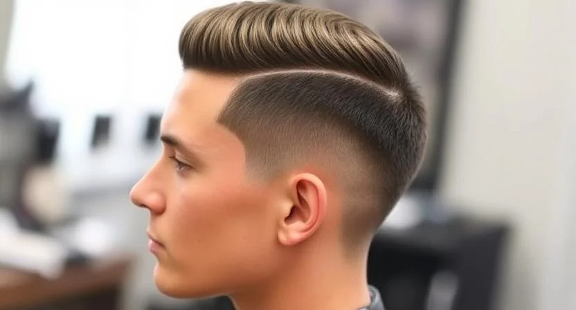 Low Taper Fade with Hard Part