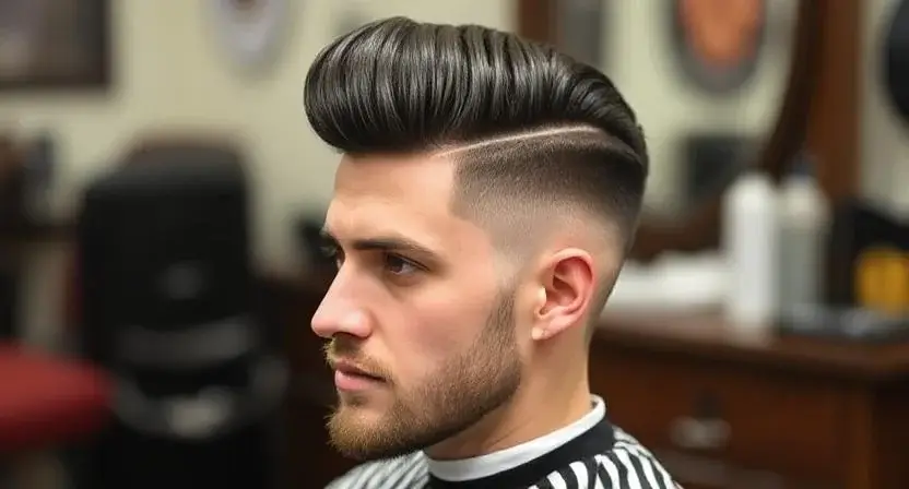 Low Taper Fade with Pompadour