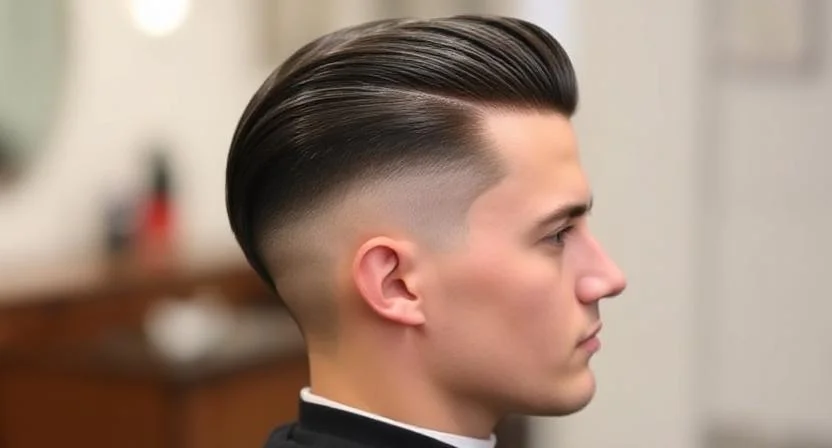 Low Taper Fade with Side Part 