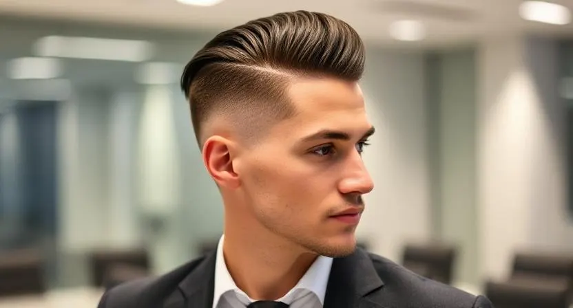 Mid Fade with Side Part Professional Haircuts for Men