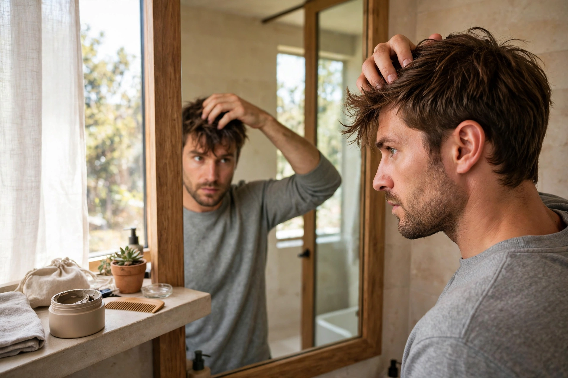 Styling a textured fringe forward with fingers and matte paste