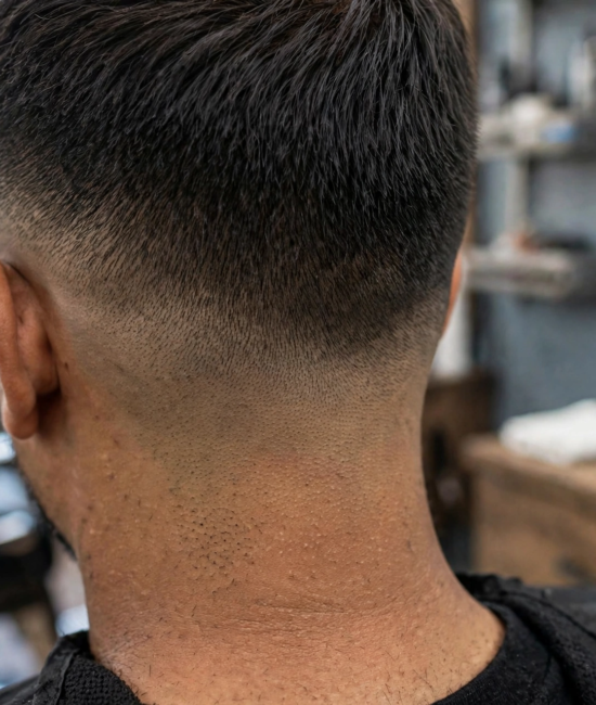 Tapered, blocked and rounded neckline options for a low taper fade