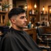 Man with a low taper fade and textured crop on straight hair